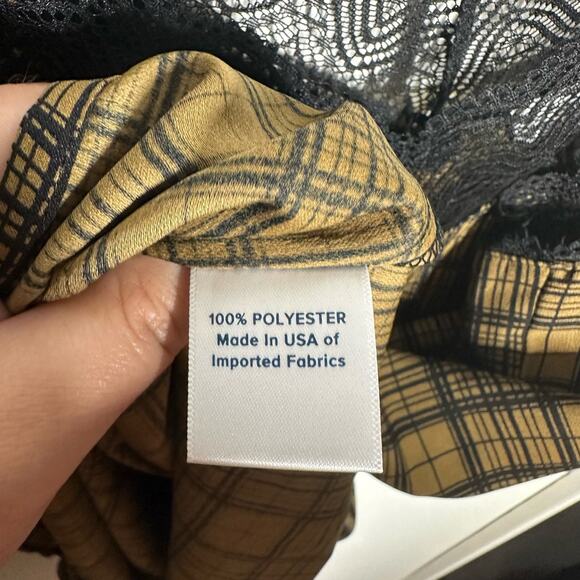 NEW Evereve Allison Joy Ryan Plaid Lace Cami Top Size Small Check Fall Slip - Picture 7 of 10